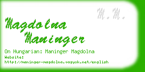 magdolna maninger business card